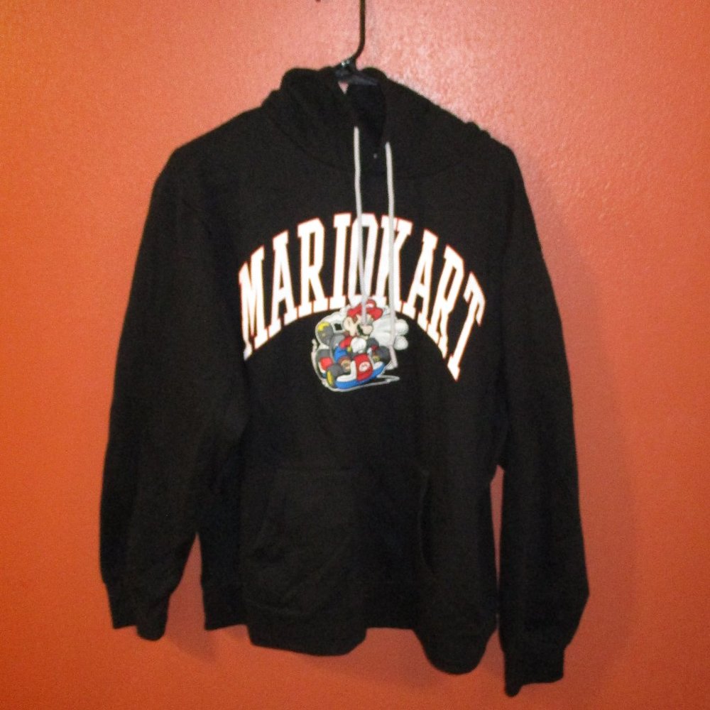 Mario Karts Hoodie Nintendo Men X Large Black Red White Long Sleeve Pullover